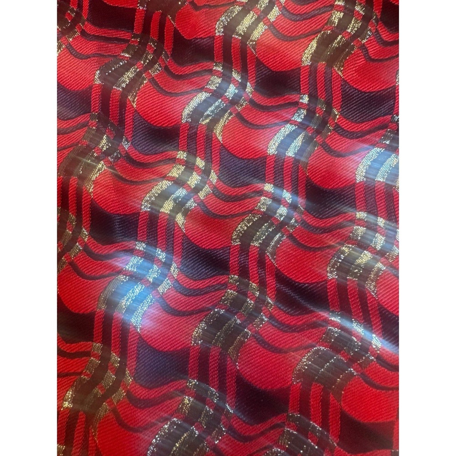 DVF Metallic Red Black Bodycon Dress Size 6