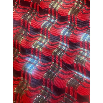 DVF Metallic Red Black Bodycon Dress Size 6