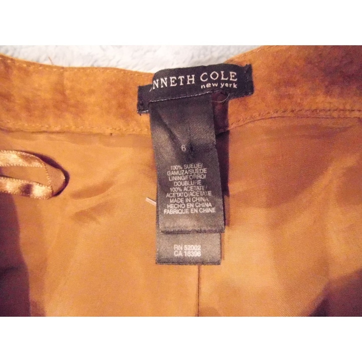 Kenneth Cole New York Suede Flare Pants Brown Size 6 Bootcut Distressed Look