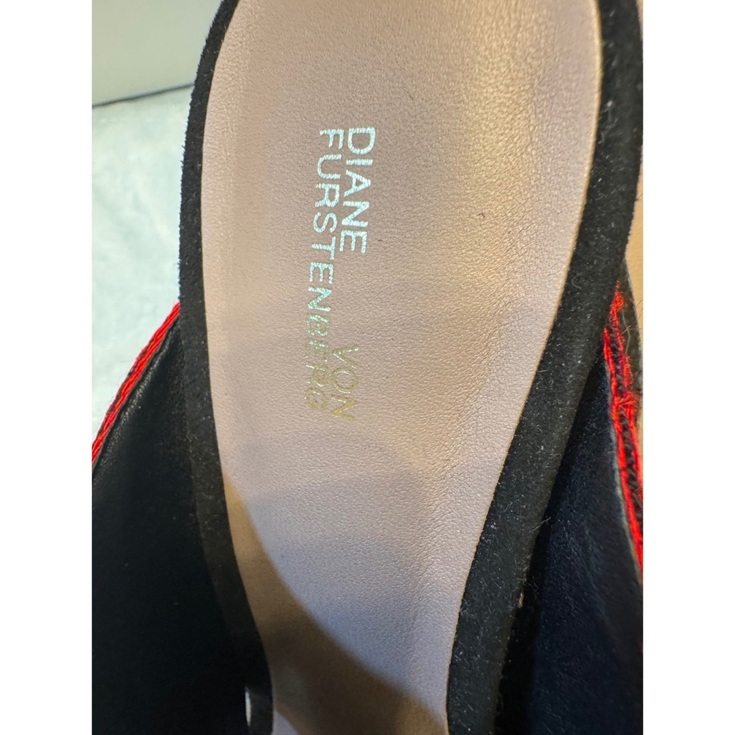 Diane von Furstenberg Colorblock Suede Heels – Size 6.5 (EU 36.5)