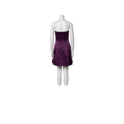 Rebecca Taylor Strapless Purple Satin Bow Mini Dress Size 8