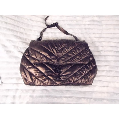 Rebecca Minkoff Puffy Chevron Shoulder Bag Bronze Metallic Chain Strap Flap