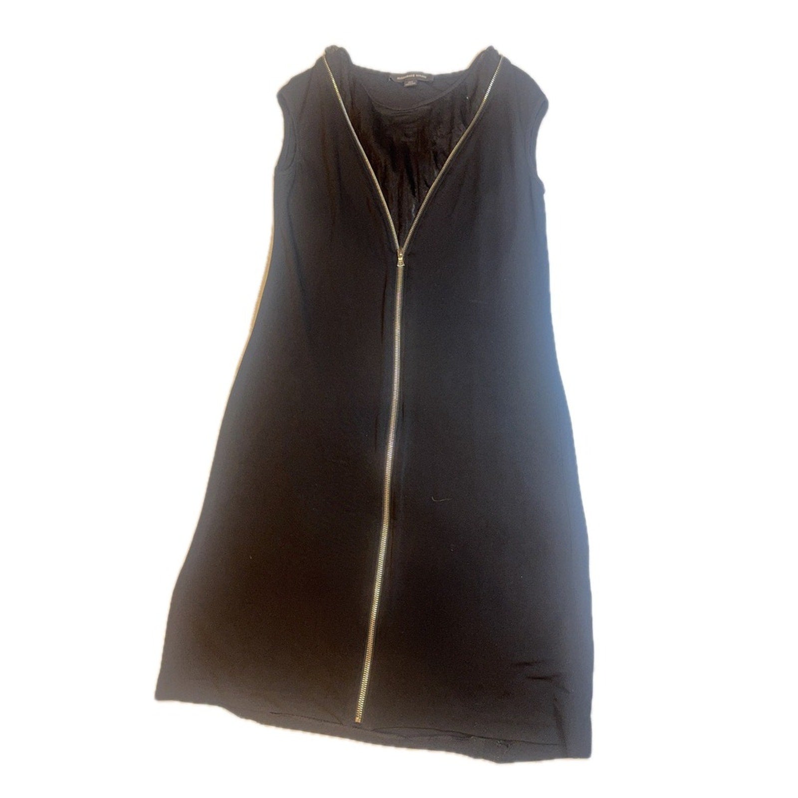 alexander wang zipper mini dress Alexander Wang Sunburst Zip Mini Dress Black Long Sleeve 6 Small tags included