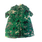 Diane von Furstenberg DVF Green Floral Print Smocked Neck Dress Size 8