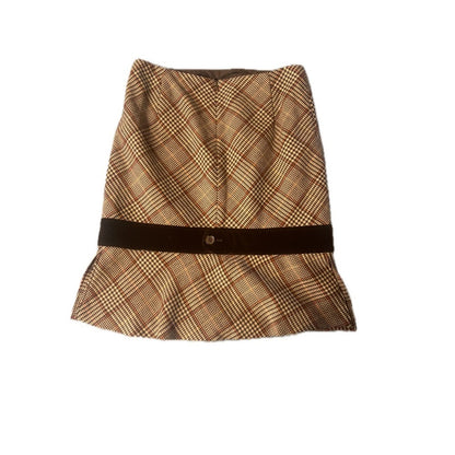 VALENTINO Plaid Mini Skirt with Black Pocket Accents size 6