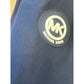 Michael Kors Varsity Jacket XL – Tan & Navy Bomber Coat NWT Logo Patch