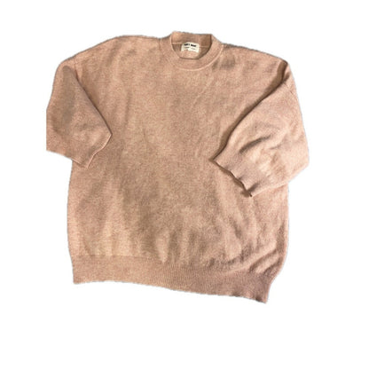 SOFT GOAT Pink 100% Cashmere 3/4 Sleeve Crewneck Sweater size M
