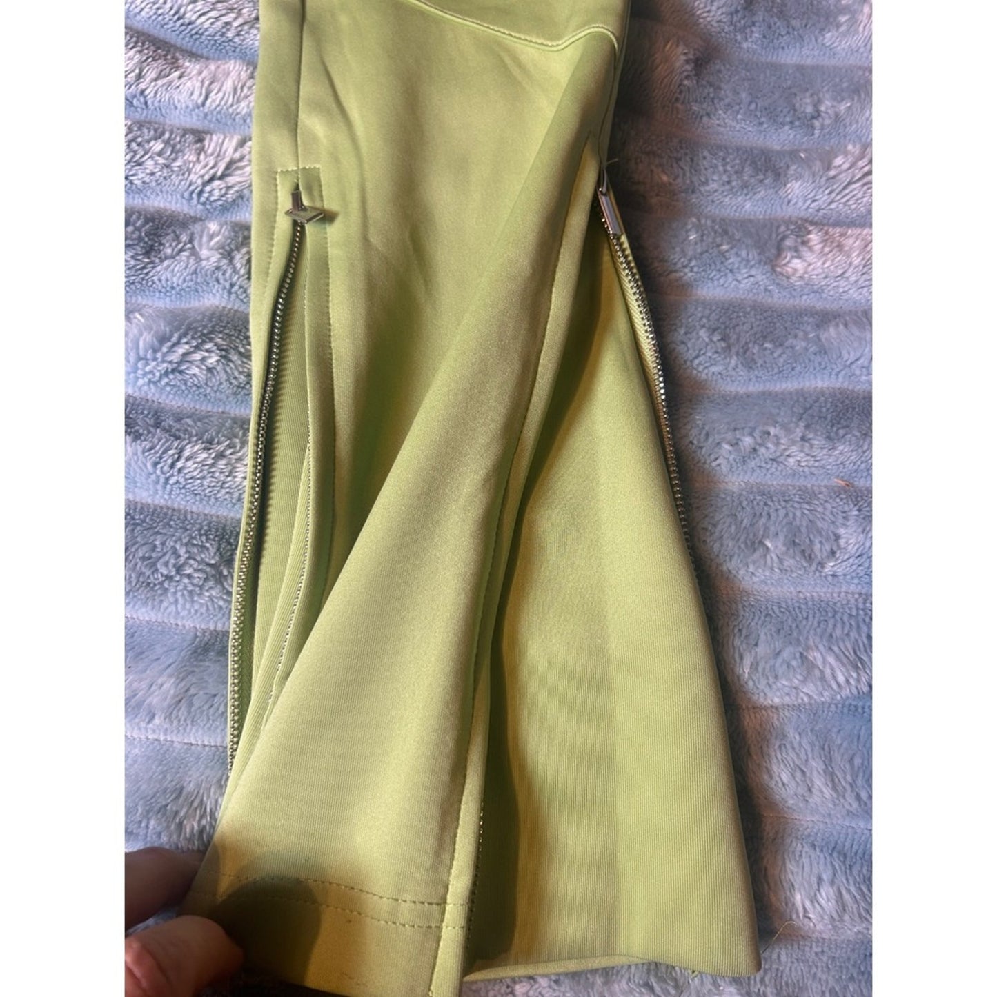 Guapi MMXV Stacked Track Pants Mens Lime Green Zipper Ankle Streetwear Excellent