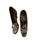 Prada Black Leather Chain Link Loafer Pumps Heels Size 39.5 Made in Italy