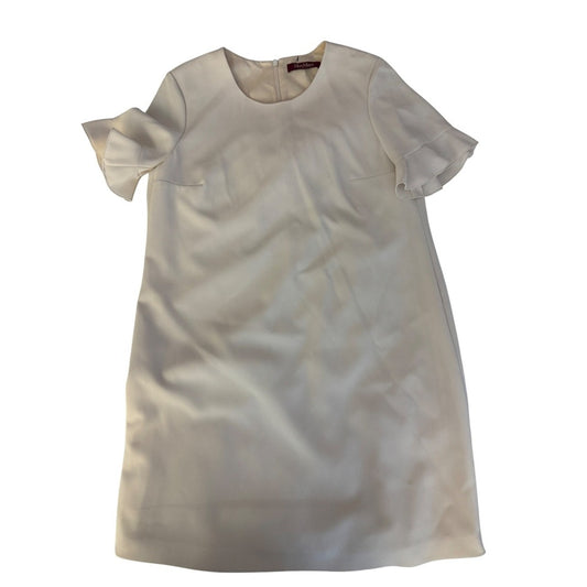 Size Small Max Mara Studio Women's Dress Short Sleeve Ruffle Hem Beige