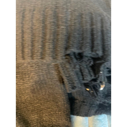 ANWND Los Angeles Black Distressed Eyelet Cropped Sweater Size Large
