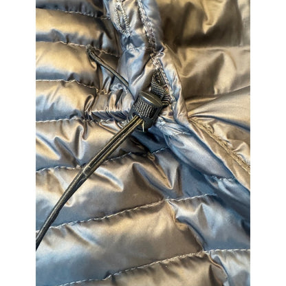 Athleta Black Down Feather Puffer Jacket Women's M Quilted Asymmetrical Zip Coat