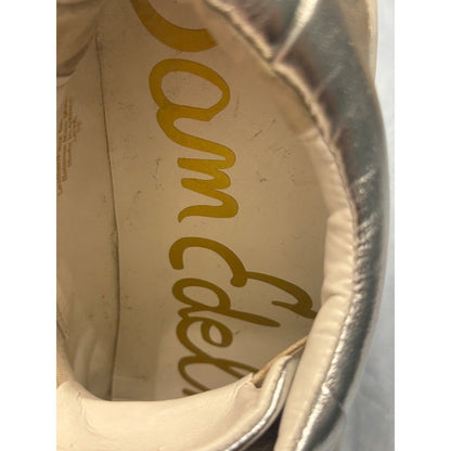 Sam Edelman Women's LEYA US 10.5 Silver Leather Faux Fur Slip On Sneakers