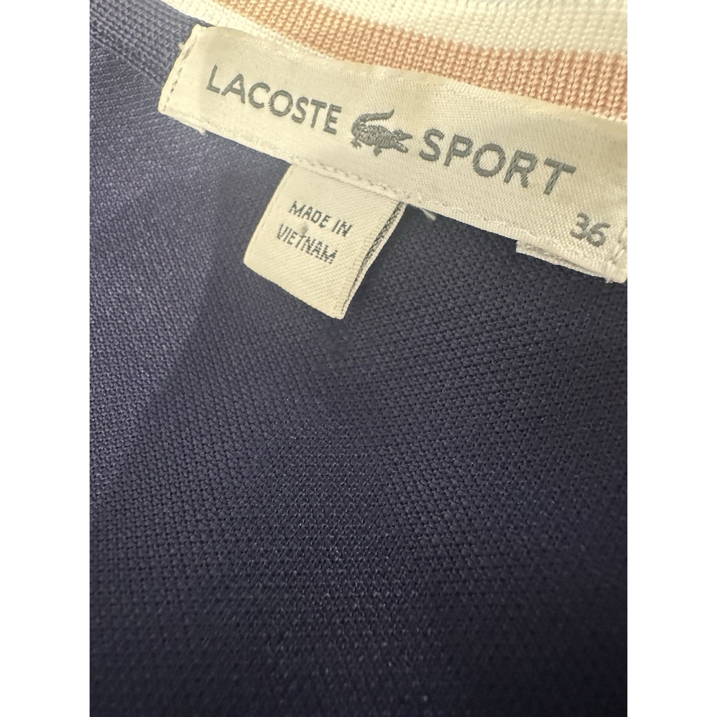 LACOSTE Womens Polo Dress Short Sleeve Black Size 36 Small With Logo