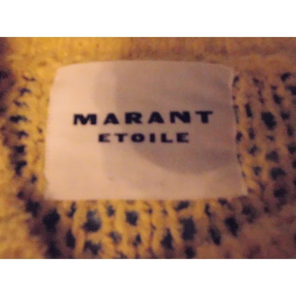 MARANT ETOILE Ochre Yellow Knit Cropped Sweater Mesh SIZE S