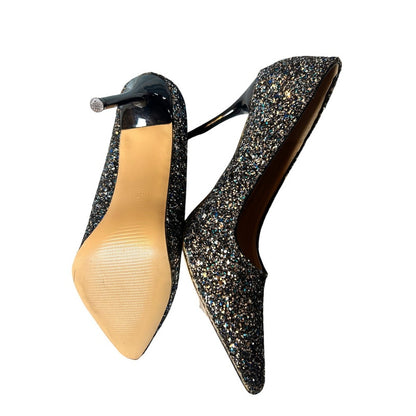Bigtree Women Silver Blue Black Glitter Pointed Toe Stiletto Pump KL9219-1-37