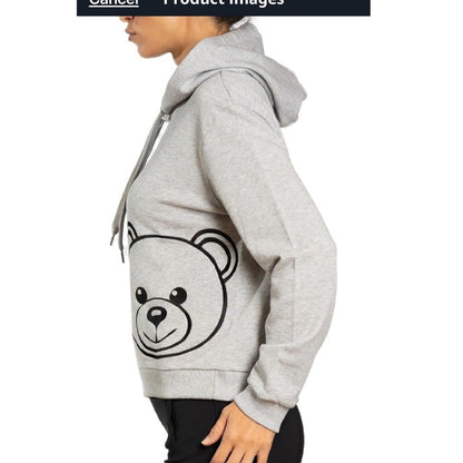 Moschino Underwear Grey Teddy Bear Hoodie Zip Up Sweatshirt size M