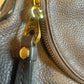 Marc Jacobs Grey  Leather Shoulder Bag with Gold Accents