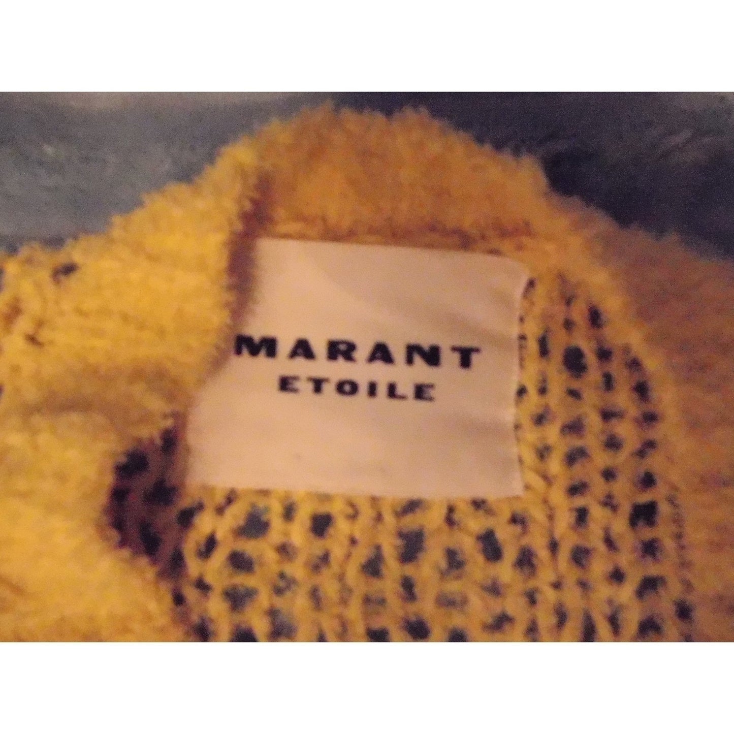 MARANT ETOILE Ochre Yellow Knit Cropped Sweater Mesh SIZE S