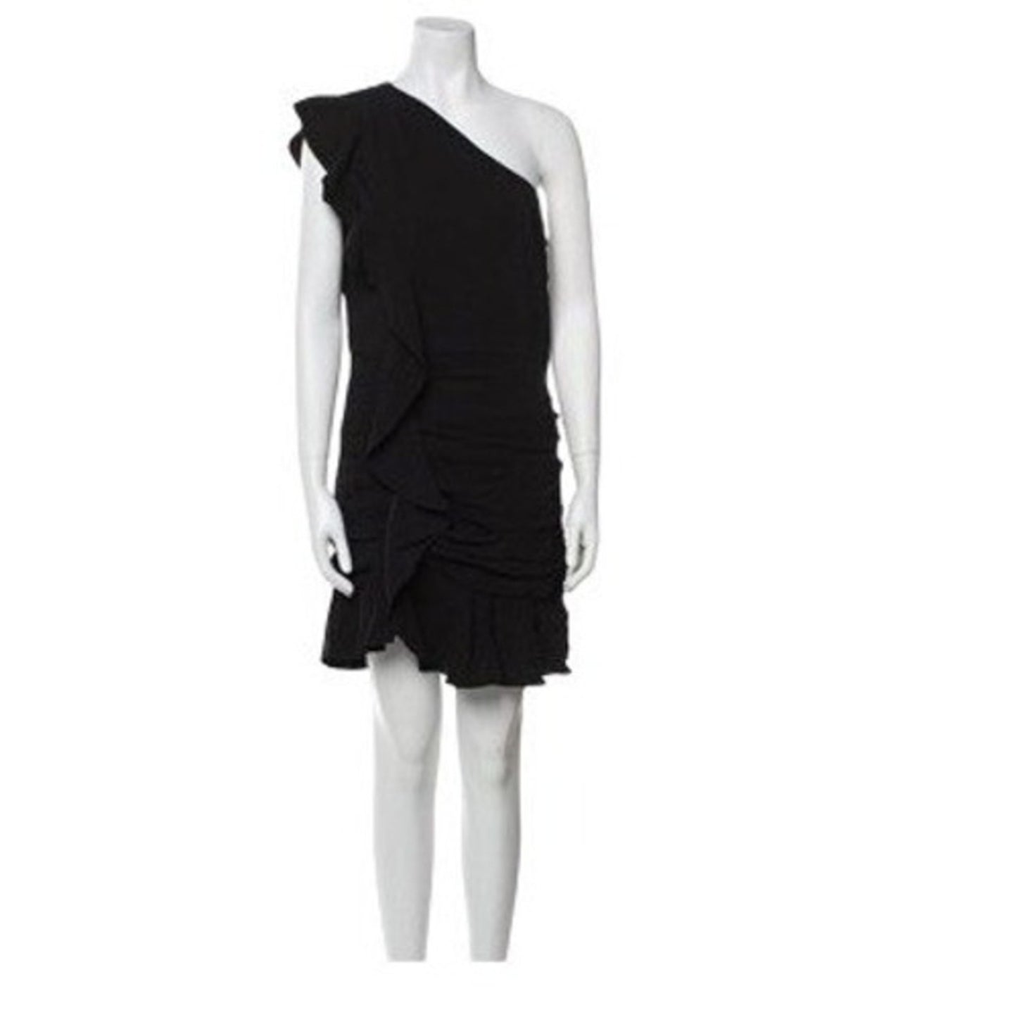 Veronica Beard One Shoulder Ruched Mini Dress Black size 8