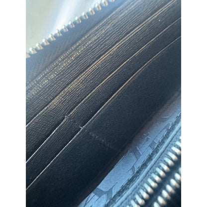 Furla Black Textured Leather Zip Around Continental Wallet Purse
