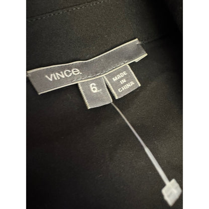 Vince Women's Black Long Sleeve Collared Button Down Jumpsuit Size 6 in