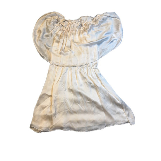 Halston Heritage Dress Cream Off Shoulder Short Mini Cocktail Party Size 10