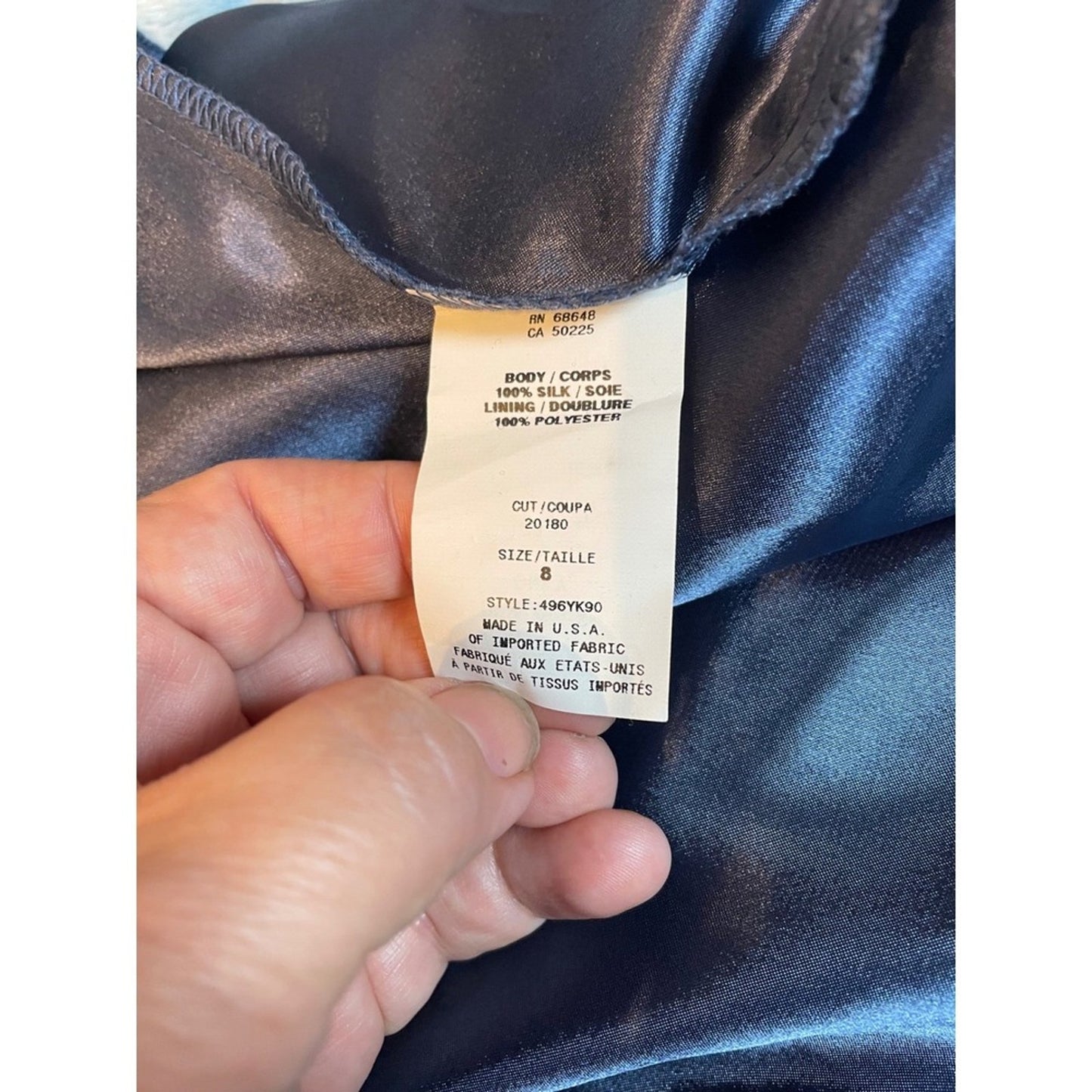 ABS Collection Strapless Ombre Chiffon Jeweled Embellished Party Dress Size 8
