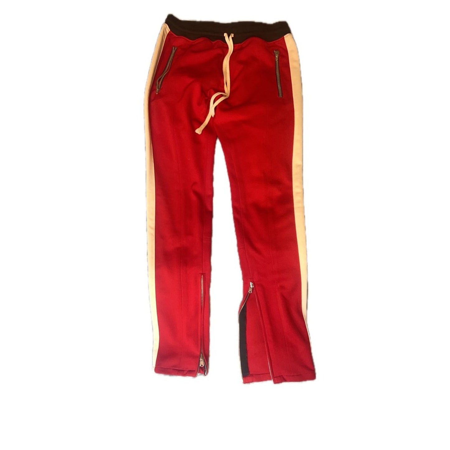 Fear of God Fifth Collection 2017 Track Pants Mens Red Cream Side Stripe Zip XLG