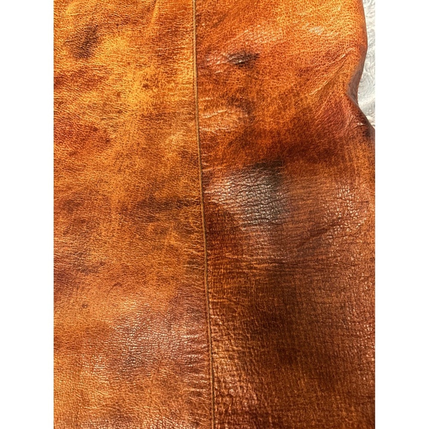 Vintage Leather Longline Vest Women S Brown Embroidered Boho Tribal Zip Good