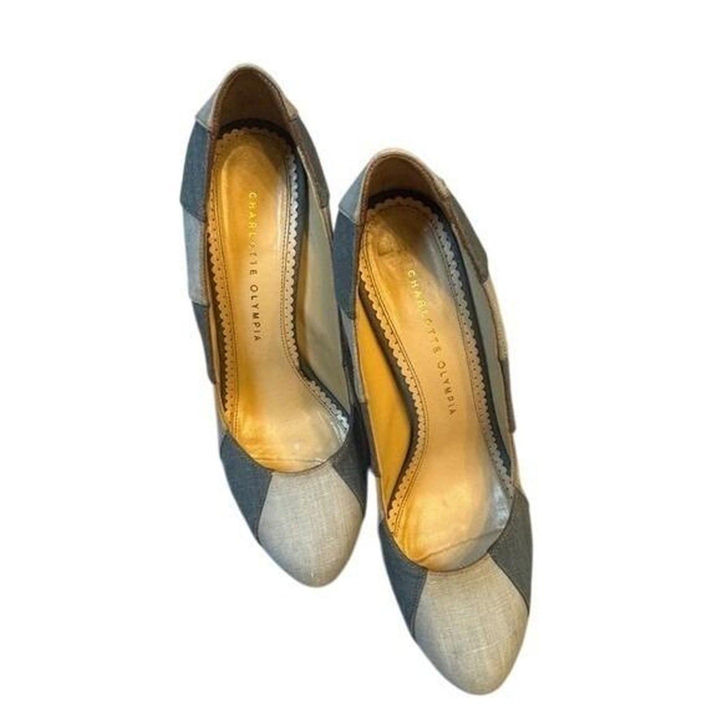 Charlotte olympia platform heels gray
