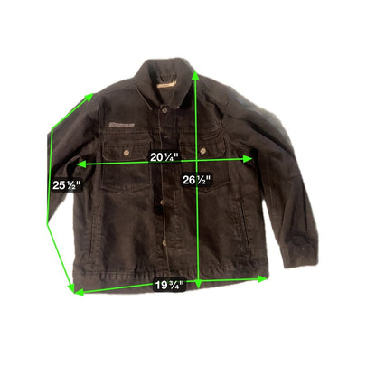 Pangaia Denim Jacket Black Button Front Utility Style Medium