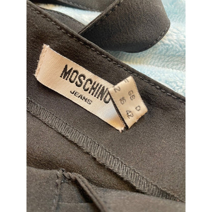 Moschino Jeans Black Strappy Buckle Midi Dress Fishtail Hem