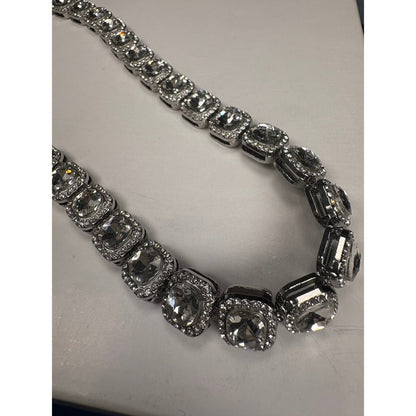 Sparkling Crystal Tennis Bracelet Silver Tone Rhinestone Link Glamorous