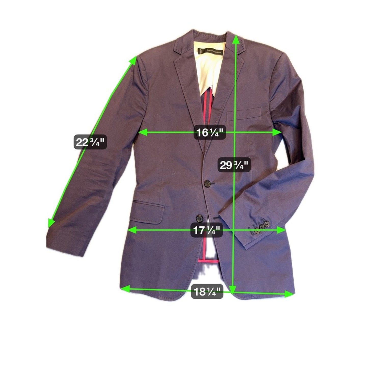 Dsquared2 Mens Sport Coat Blazer Jacket Casual Business Made in Italy 48R