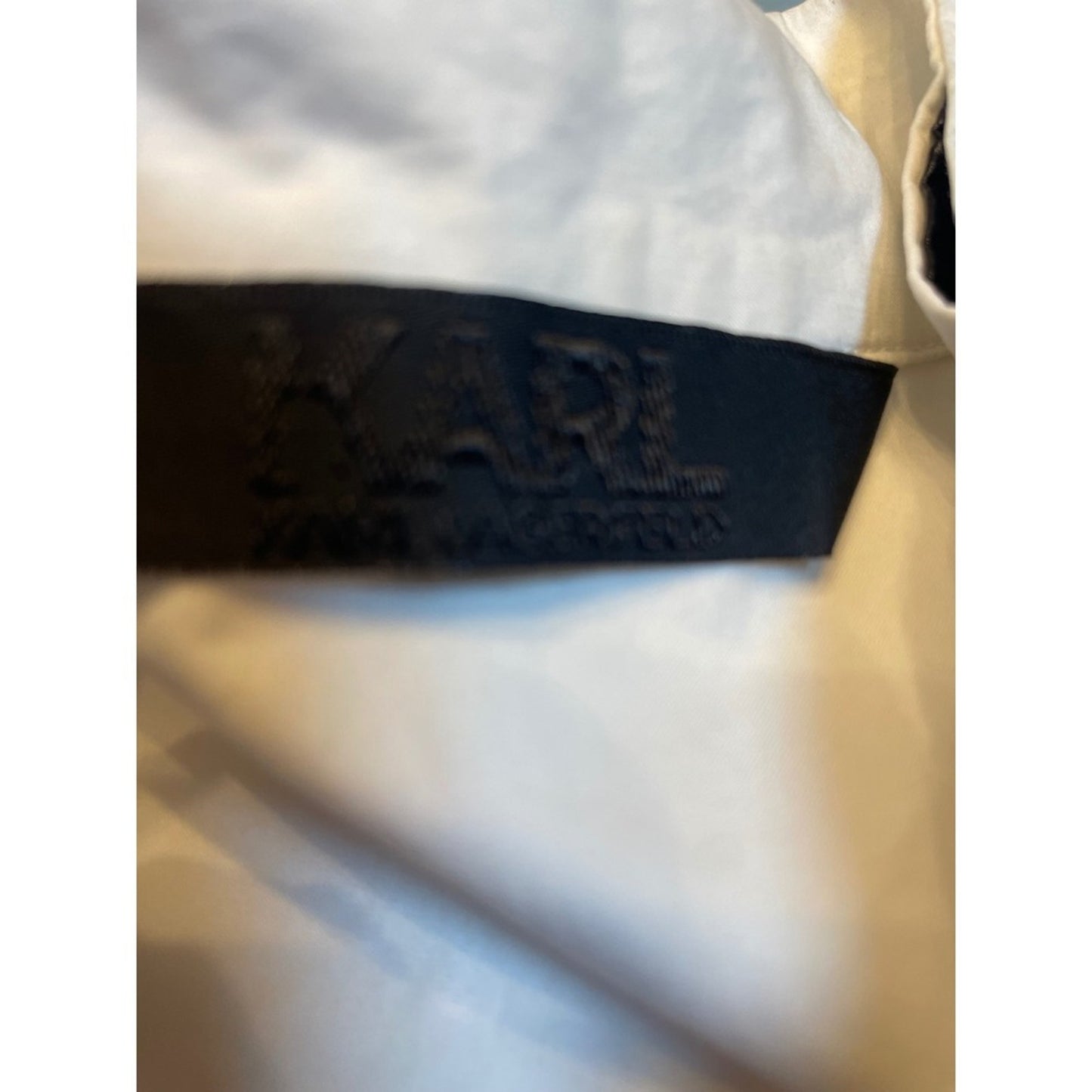 Karl Lagerfeld White Black Patent Tuxedo Shirt Tunic Dress