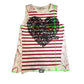 Stella McCartney Striped Heart Print Tank Top Red White Size 42