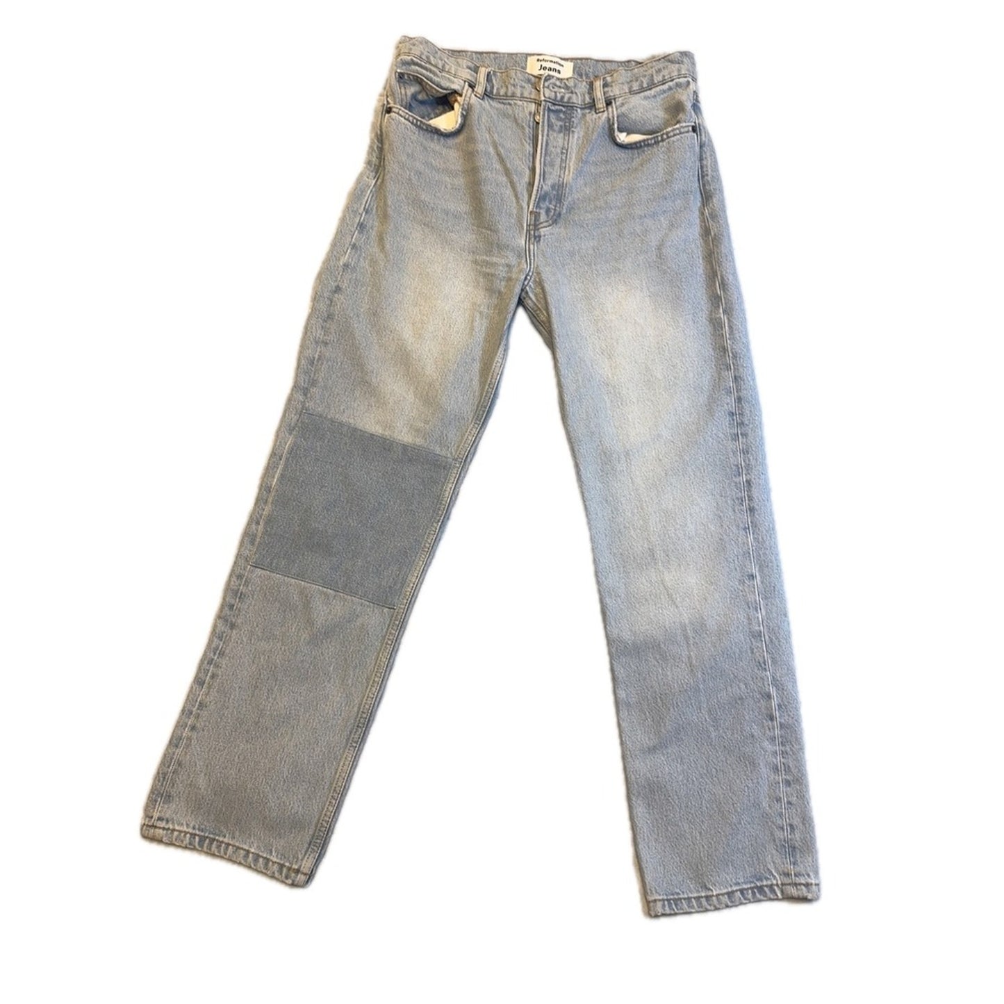 Reformation Jeans Women's Light Wash Patch High Rise Denim Pants