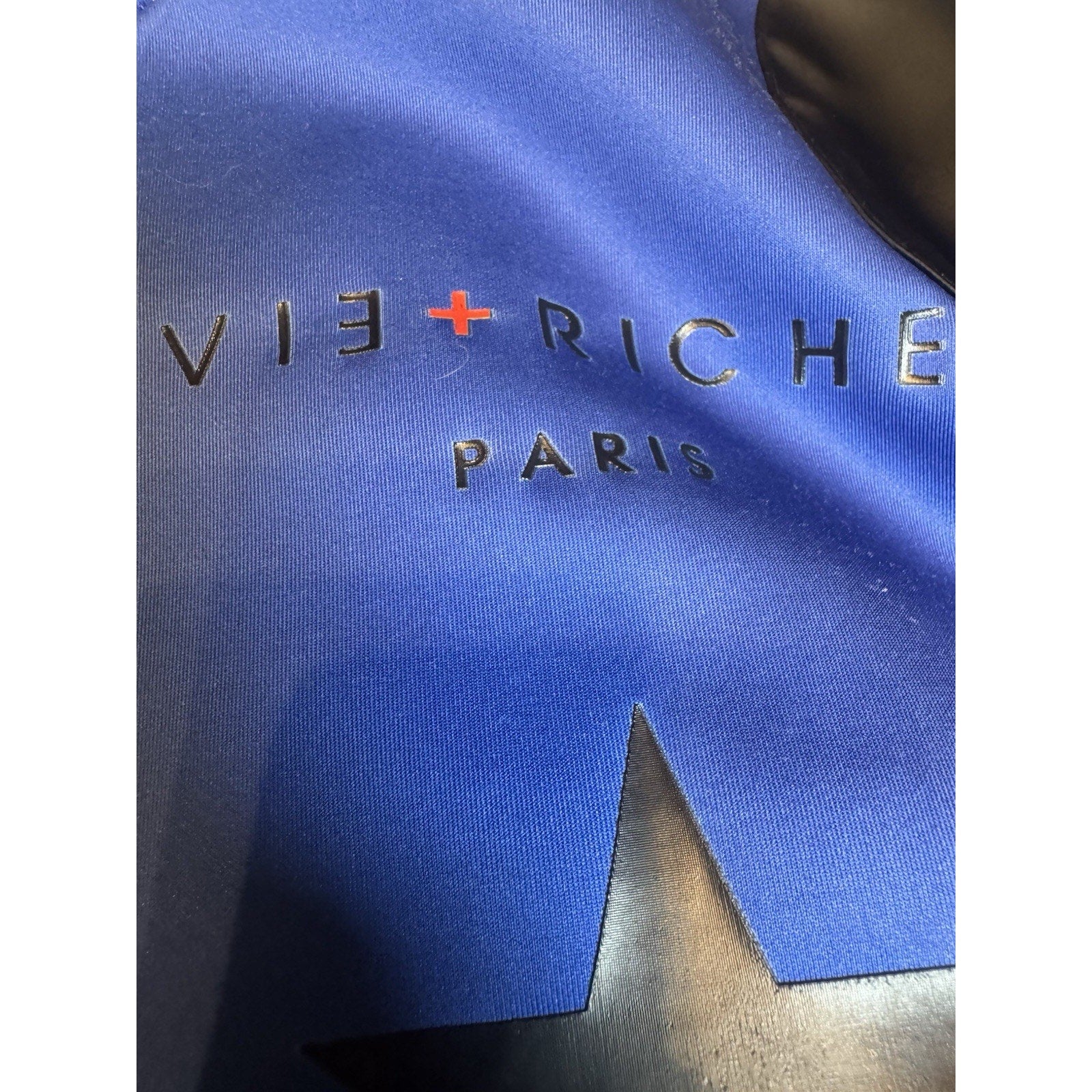 Vie+Riche Paris Royal Blue Bomber Jacket XXL Streetwear Star Stripe Design