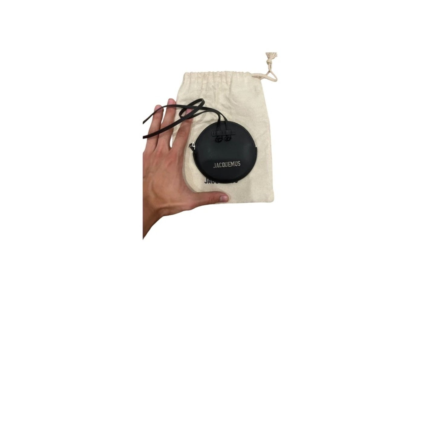 Jacquemus Le Porte Cartes Leather Small Round Coin Purse Wallet Black