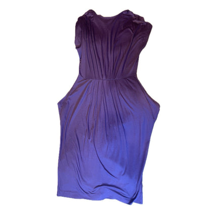 Jil Sander Pleated Sheath Dress Knee Length Purple Silk Blend Pockets Women's 0