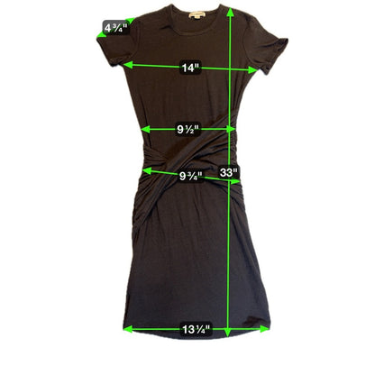 James Perse Womens Ruched Twisted Front T-Shirt Dress Black Size 0