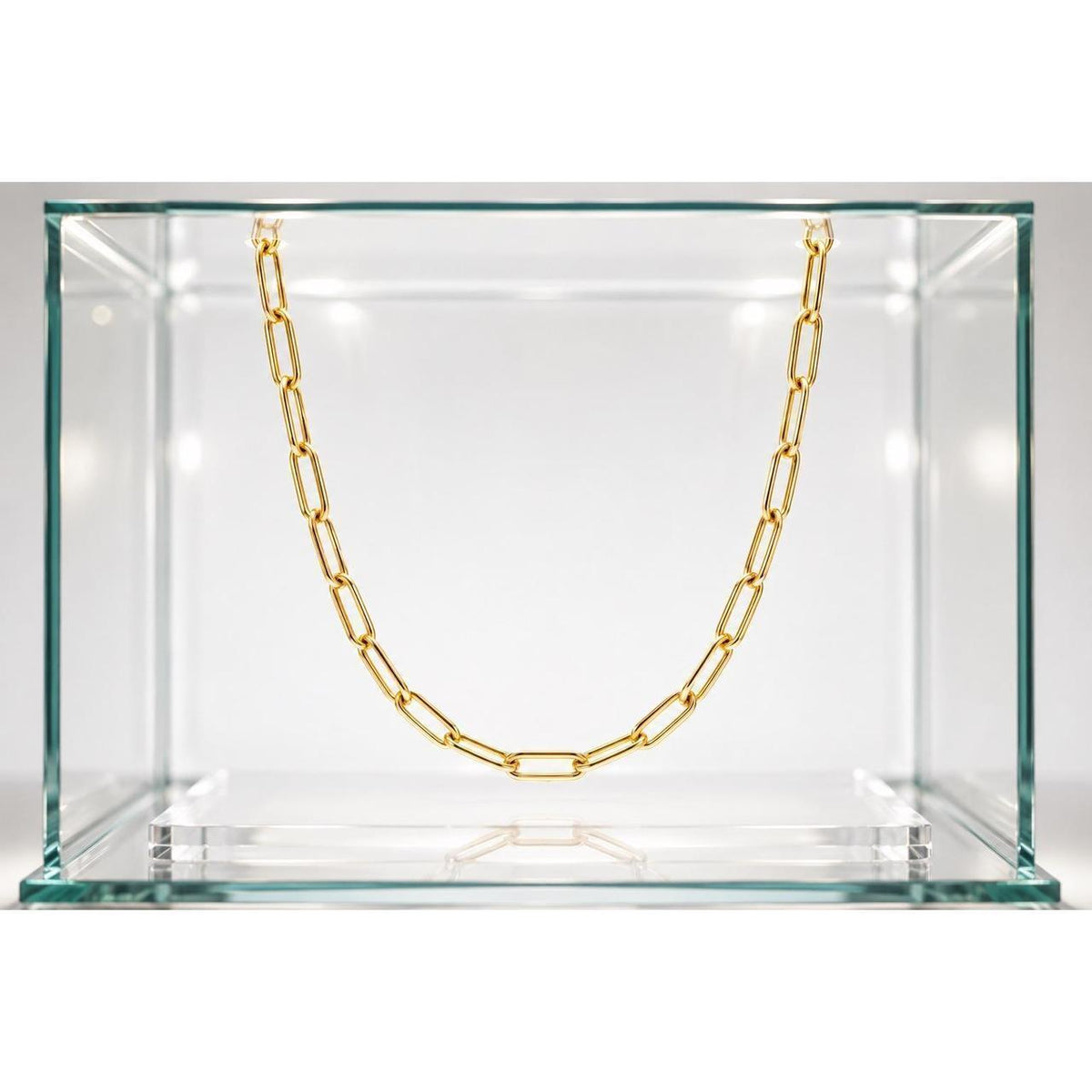 14k Yellow Gold Paperclip Chain Necklace Hollow 4mm 18in 4.10g
