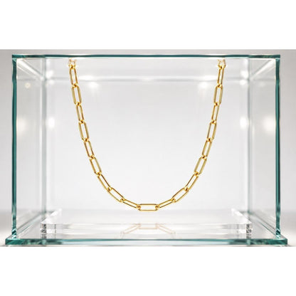 14k Yellow Gold Paperclip Chain Necklace Hollow 4mm 18in 4.10g