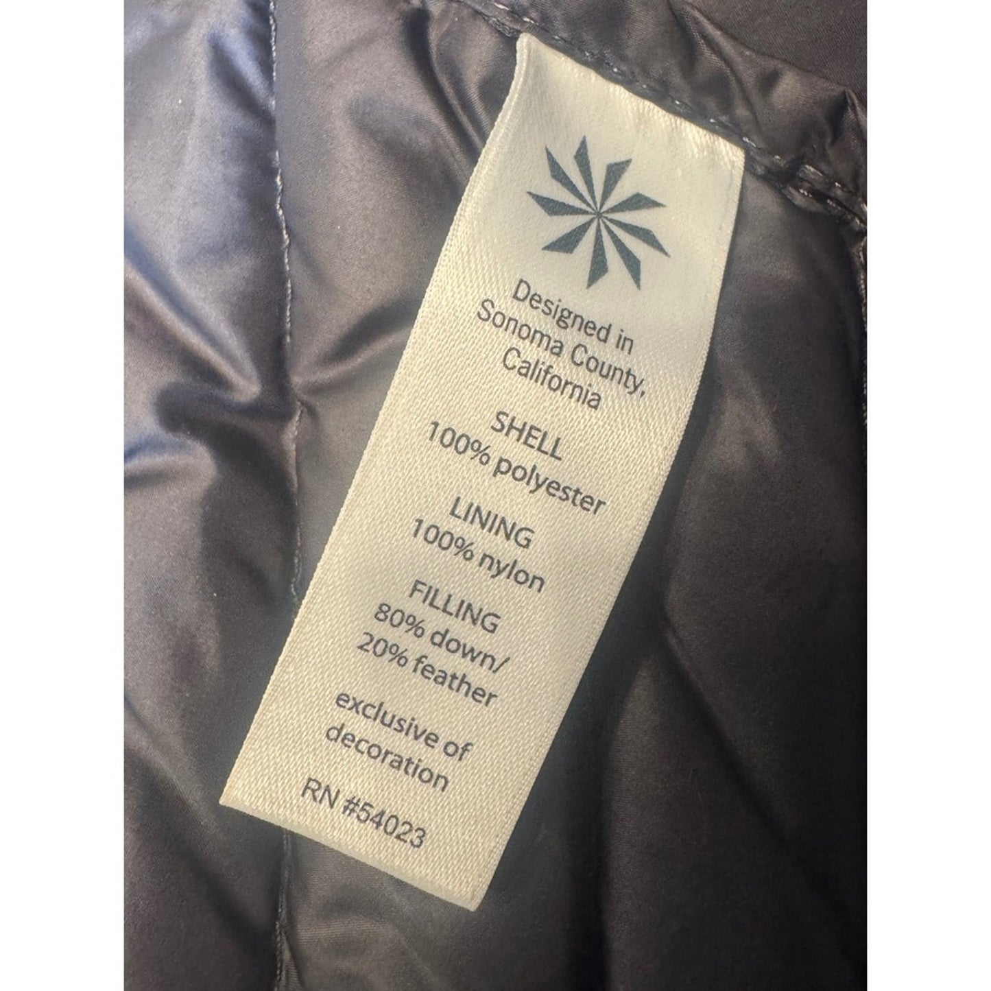 Athleta Black Down Feather Puffer Jacket Women's M Quilted Asymmetrical Zip Coat
