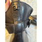 Sam Edelman Black Leather Ankle Boots Size 6.5M Buckle Strap Detail Side Zip