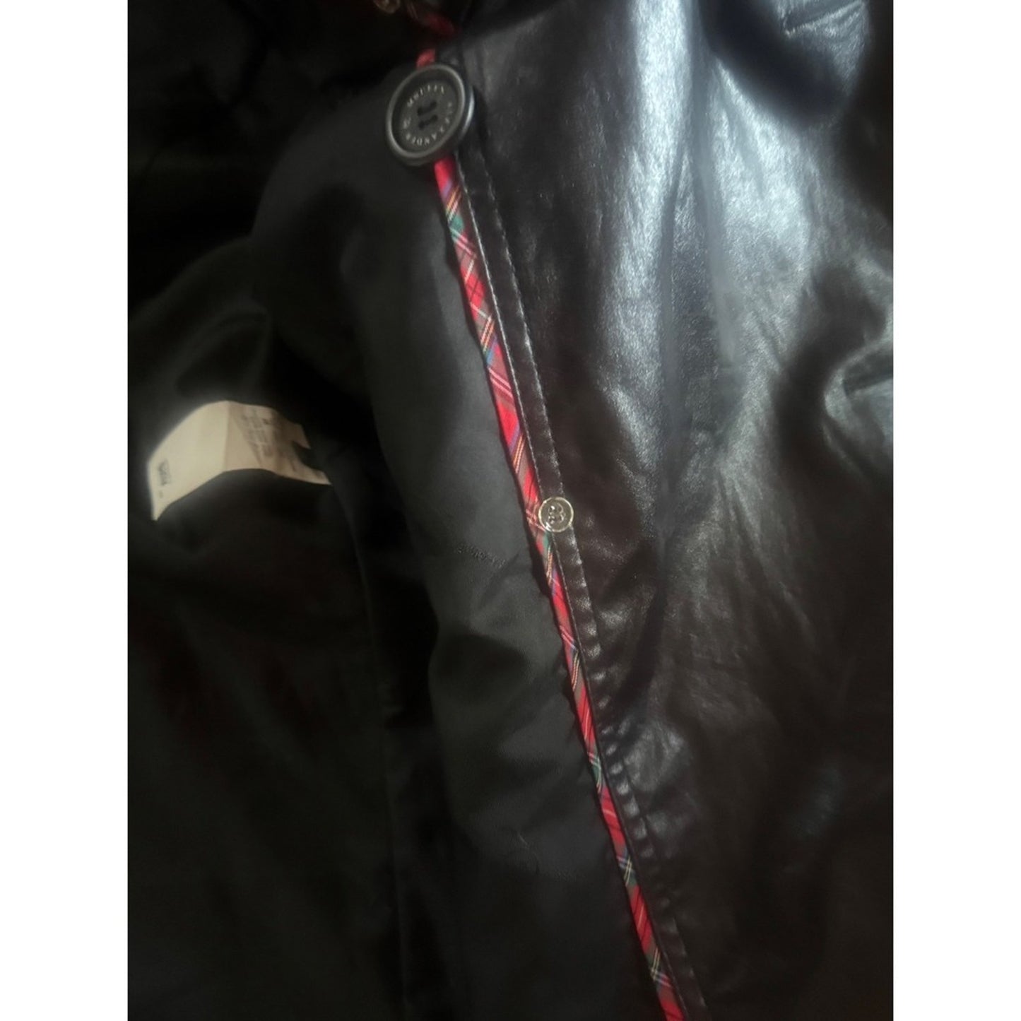 Alexander McQueen Black Faux Leather Trench Coat Made in Italy Size 48 M / Fem L