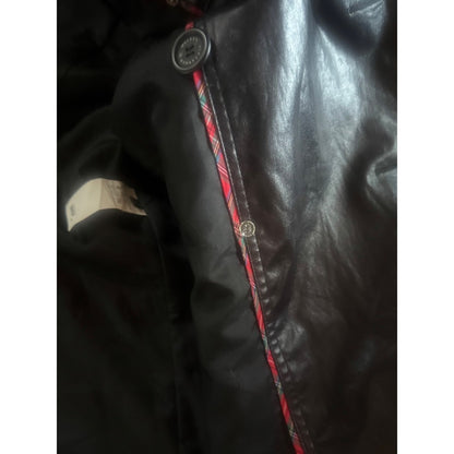 Alexander McQueen Black Faux Leather Trench Coat Made in Italy Size 48 M / Fem L