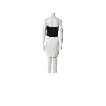 Sandro Silk Mini Dress Black White Strapless Size L