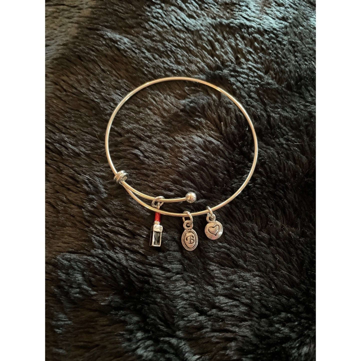 Brighton set  of 3 Charm Bracelets Lipstick High Heel Handbag Silver Tone